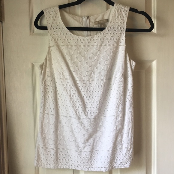 Banana Republic Tops - Banana Republic- White Eyelet Sleeveless Top
